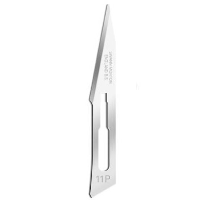 Knivsblad nr. 11P til skaft nr. 3 til mange forskellige medicinske behov.