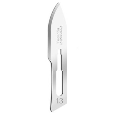 Knivsblad nr. 13 til skaft nr. 3 til mange forskellige medicinske behov.
