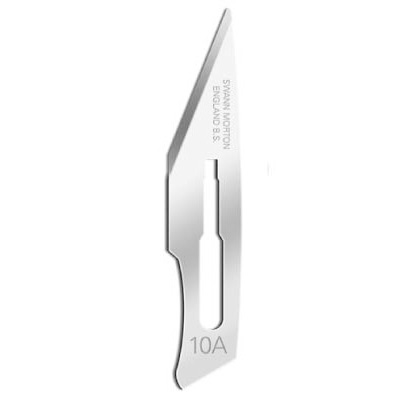 Knivsblad nr. 10A til skaft nr. 3 til mange forskellige medicinske behov.