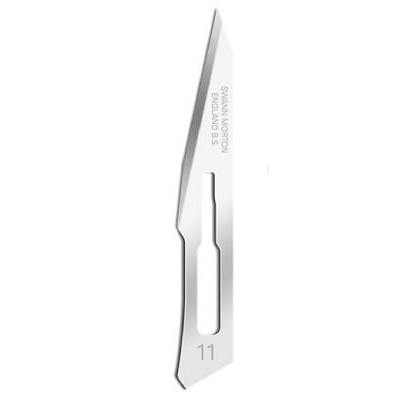 Knivsblad nr. 11 til skaft nr. 3 til mange forskellige medicinske behov.
