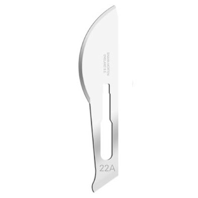 Knivsblad nr. 22A til skaft nr. 4 til mange forskellige medicinske behov.